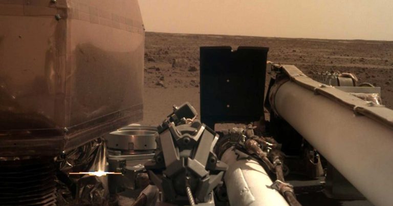 NASA’s InSight Mars Lander Fires up Solar Cells and Sends Selfie