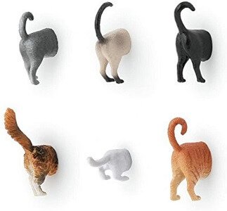 Kikkerland Cat Butt Magnets Set of 6