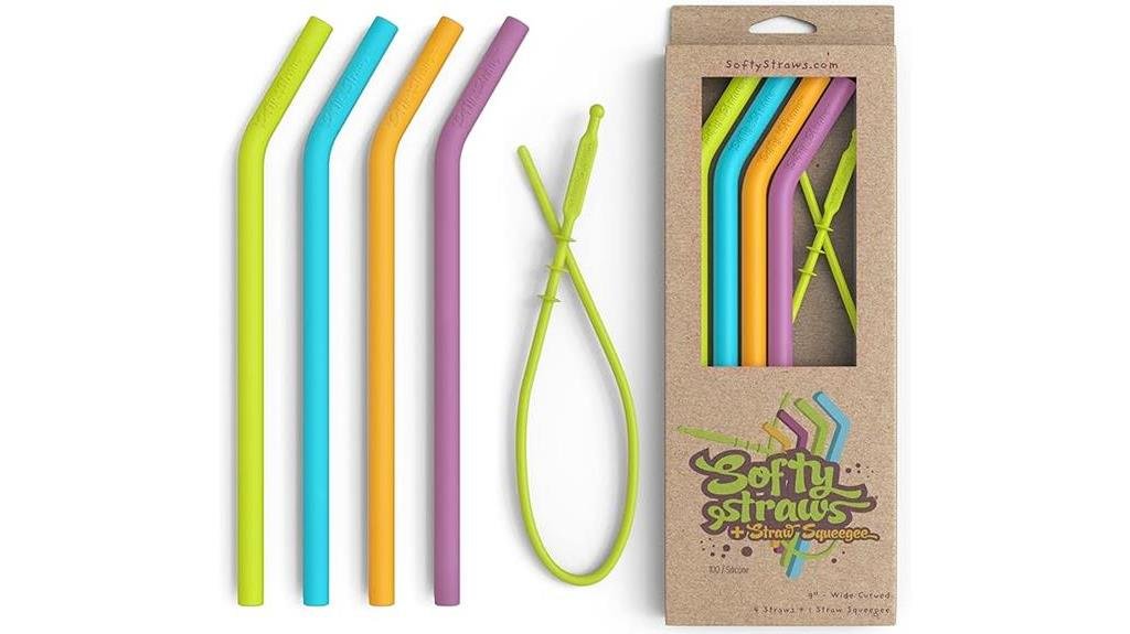 eco friendly silicone straws set