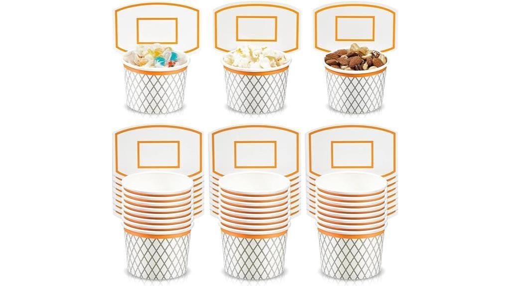 basketball hoop snack cups