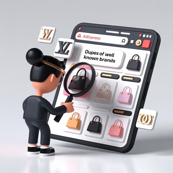 3D figurine searching for dupes of well known brands on AliExpress marketplace