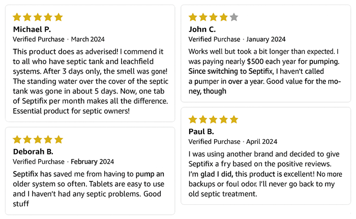 Septifix Review: Does It Actually Work, or Just Another Septic System Scam? 10 Collage of SEPTIFIX Reviews from across the web.
