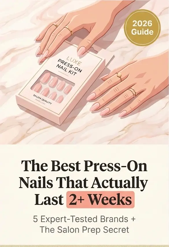 Pinterest pin for best press-on nails that last 2 weeks featuring expert-tested brands and salon prep secrets