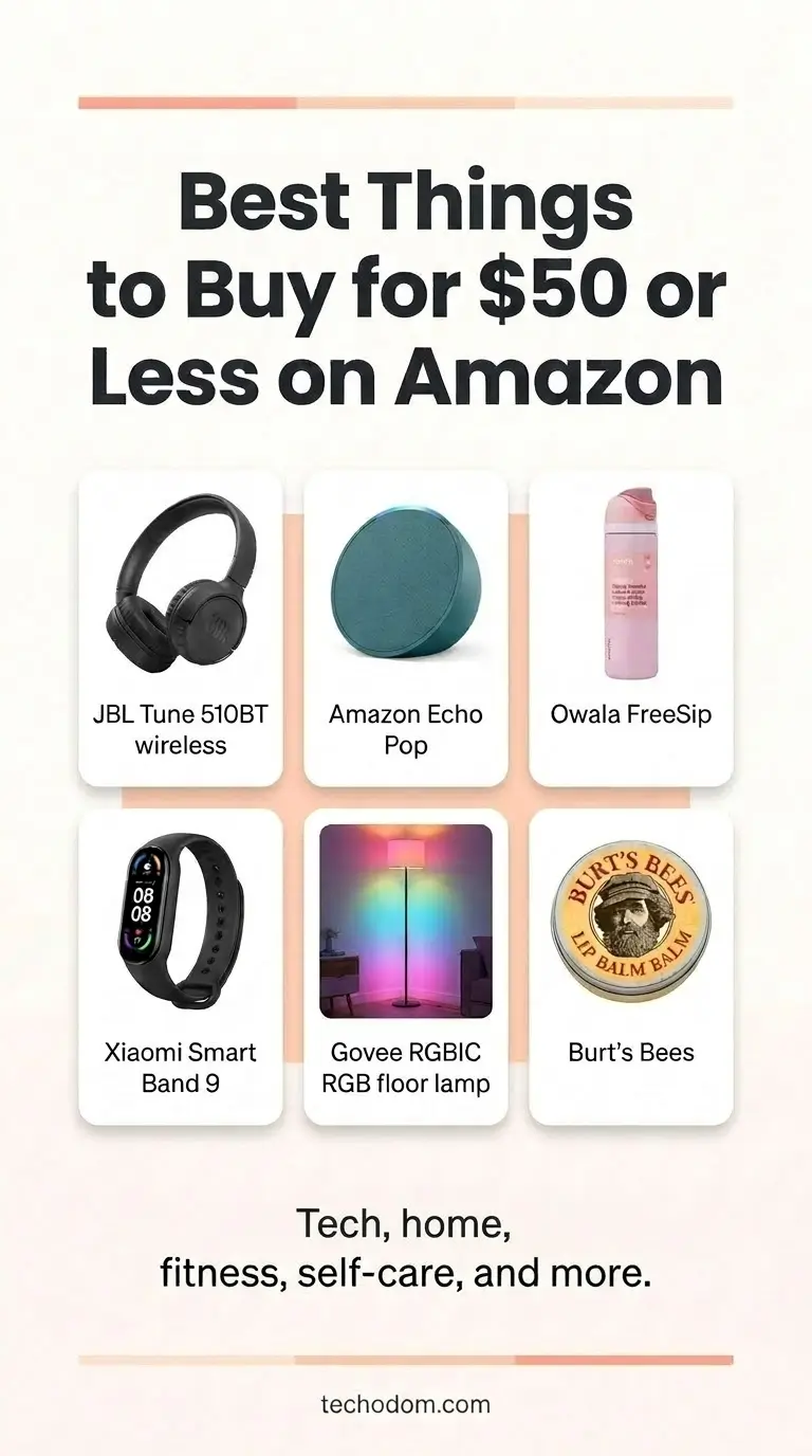 Best Things to Buy for $50 or Less on Amazon (2026) 1 Pinterest pin showing 22 best things to buy for $50 or less on Amazon