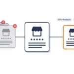 Comparison of unreliable AliExpress stores marked with red X against one verified store with 95 percent feedback badge