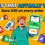 Online shopper applying a discount code that actually works at checkout for real savings