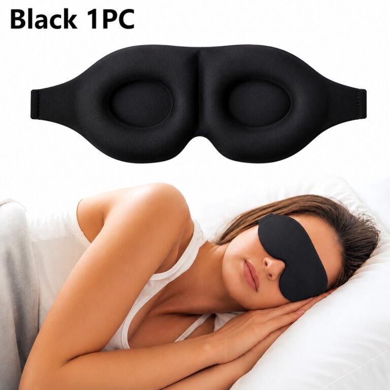 26 Temu Bedroom Finds for Better Sleep (17 Under $10) 1 3D contoured sleep mask with an adjustable strap that blocks morning light without pressing on your eyes, a budget Temu bedroom find