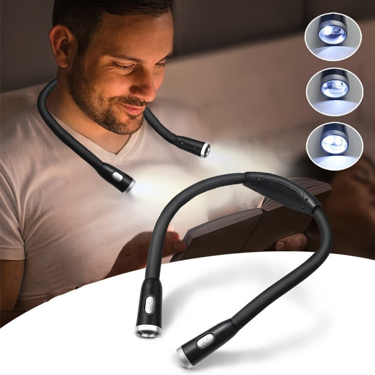 26 Temu Bedroom Finds for Better Sleep (17 Under $10) 9 Rechargeable LED neck reading light with 2 dimmable heads for reading in bed