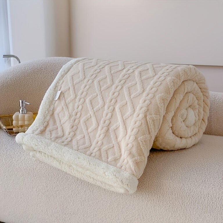 26 Temu Bedroom Finds for Better Sleep (17 Under $10) 6 Thick coral fleece nap blanket that folds small, a cozy throw for a dorm room, sofa, or office