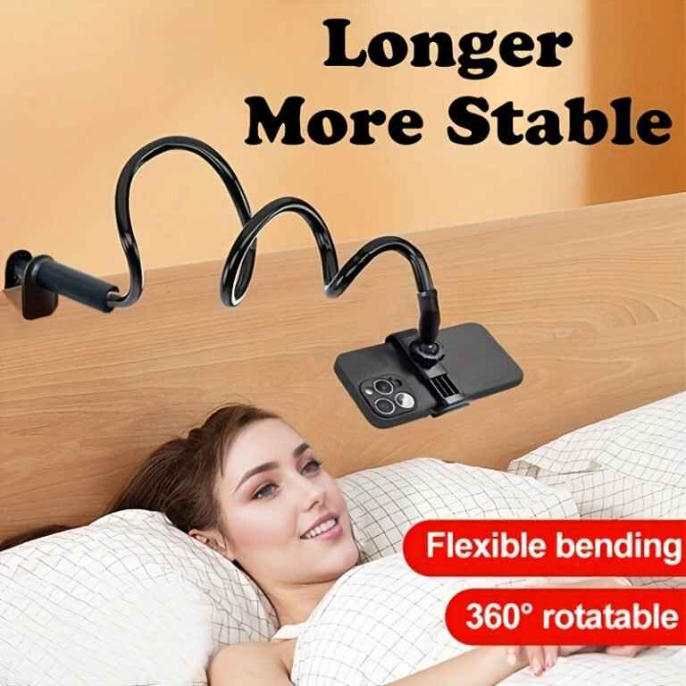 26 Temu Bedroom Finds for Better Sleep (17 Under $10) 10 Clip-on long arm phone holder attached to a headboard for watching videos hands-free in bed